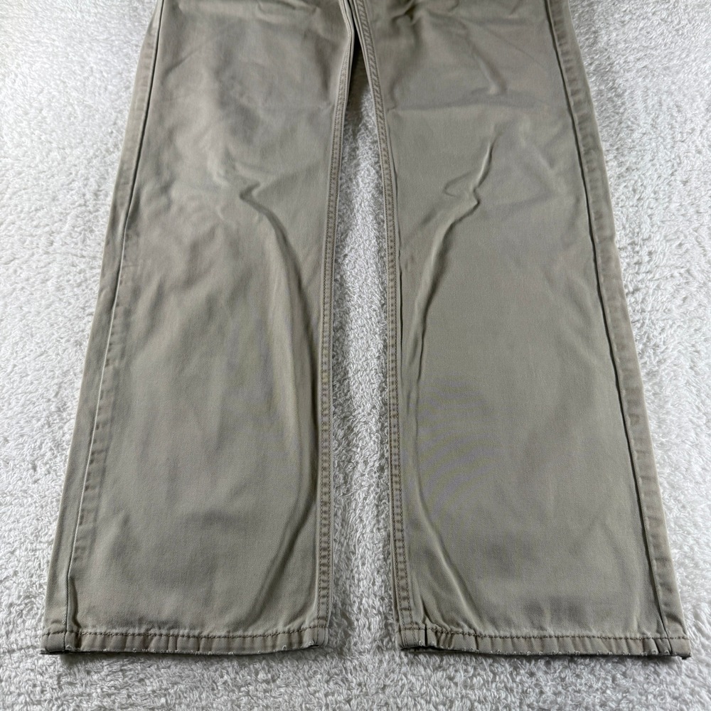 Levis 514 Pants Mens 36x34 Khaki Straight Chino Tan White Tab School 5 Pockets - Picture 5 of 12